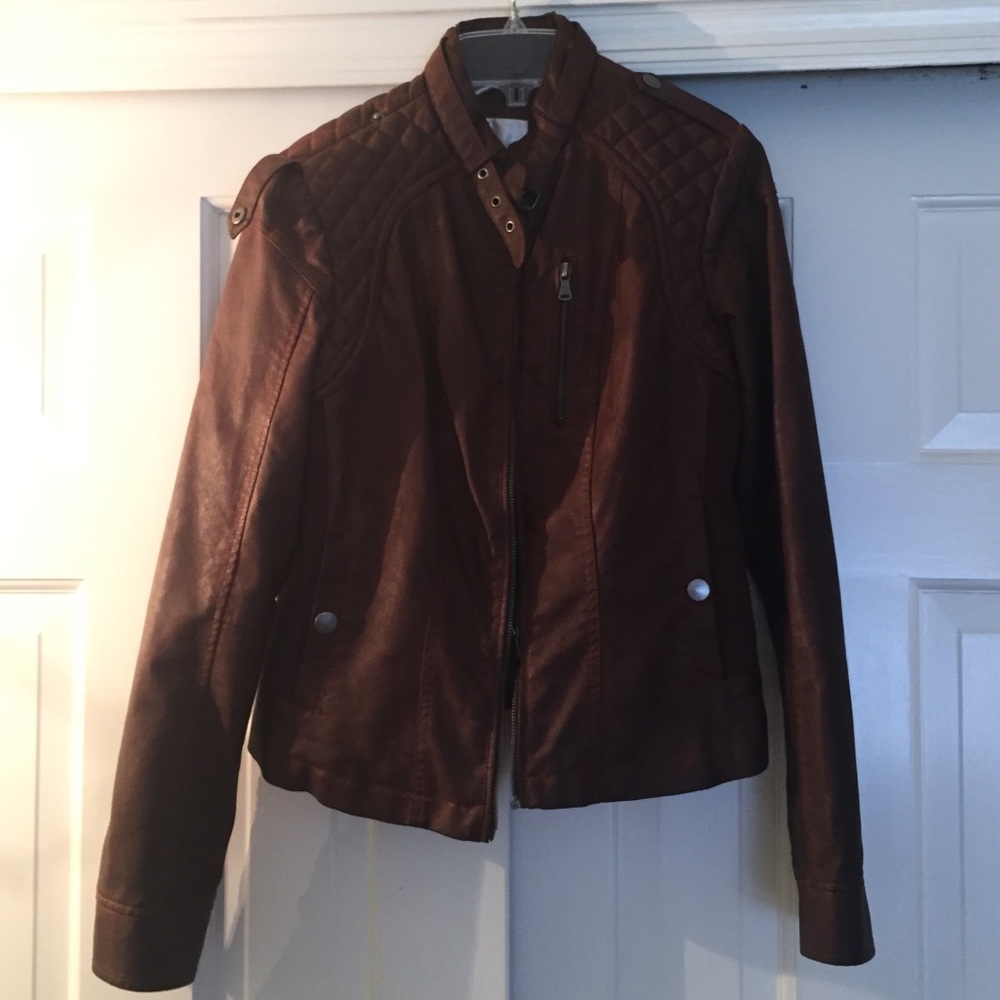 Brown leather jacket